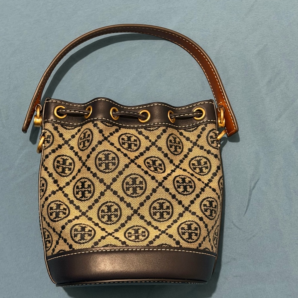 Tory Burch T Monogram Jacquard Mini Bucket Bag